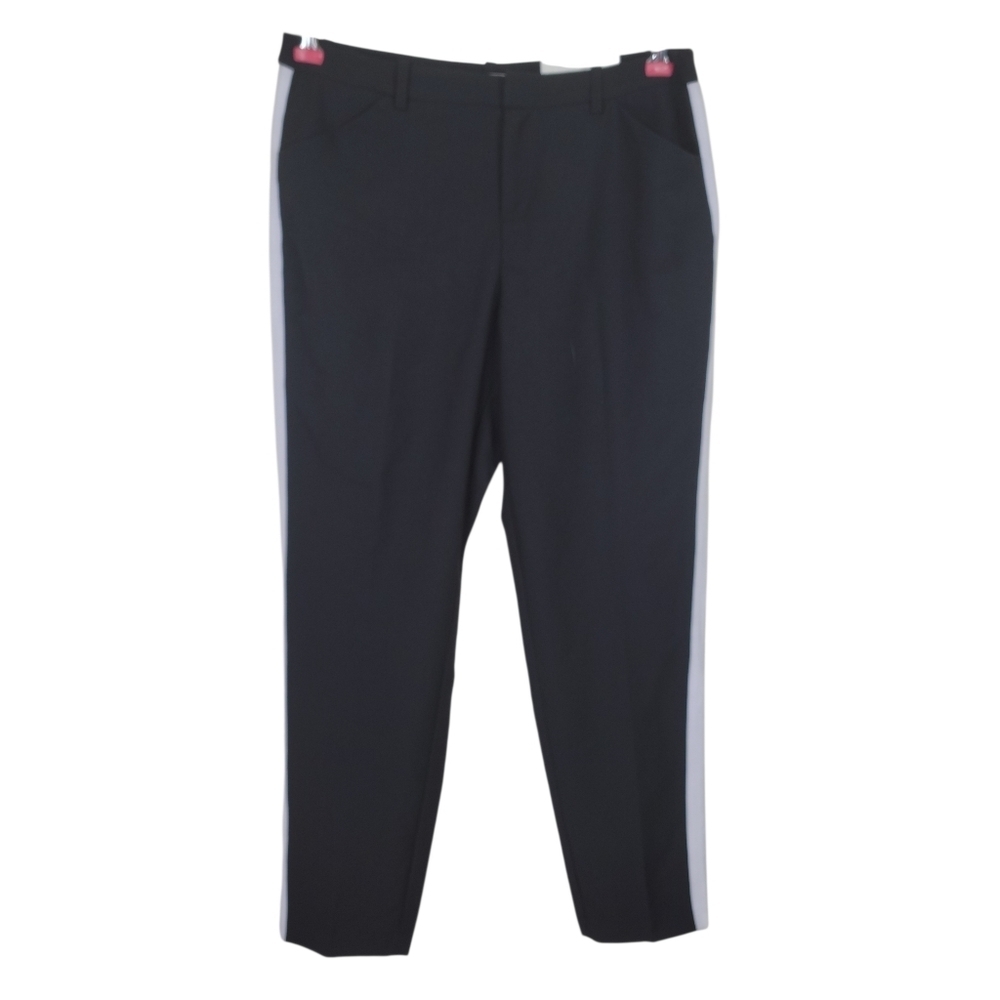 Cato Contemporary Pants Size 8 Black White Side Stripe Belt Loops Back Pockets